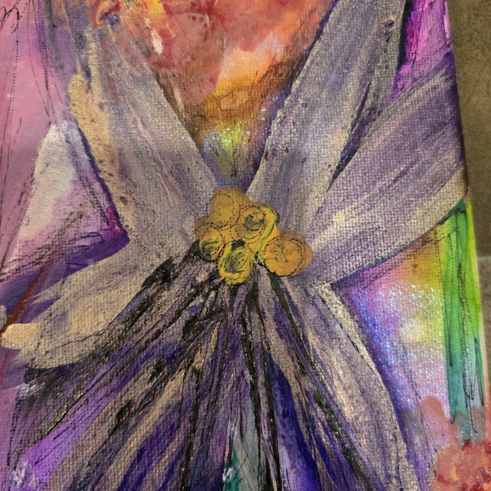 HANDCRAFTED Abstact Floral Painting HANDPAINTED & HANDMADE Contemporary Wall Art - Picture 14 of 16